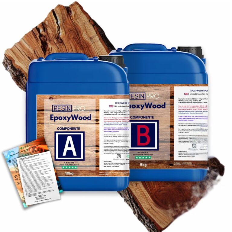 EPOXYWOOD Epoxidharz für Holz – Schutzbeschichtung, Restaurierung, Verstärkung - 15 KG