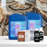 Weißes exotisches Marmor-Effekt-Kit mit Epoxidharz - Klein (Badezimmerarbeitsplatte) - 2,49 kg (1,66 + 0,83) Kit