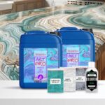 Amazonit-Quarzit-Effekt-Kit für Küchenarbeitsplatte/Arbeitsplatte mit Epoxidharz - Klein (Badezimmerarbeitsplatte) - 2,49 kg (1,66 + 0,83) Kit