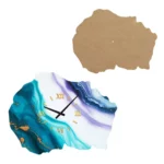 Geodenförmige Holzplatte für Harzuhr 50 x 38 cm