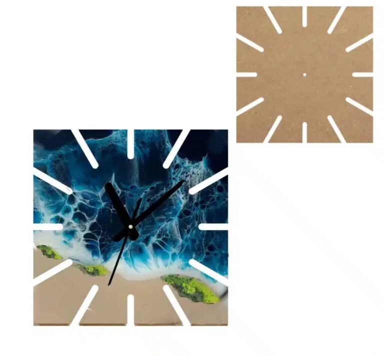 Holzplatte (MDF) für quadratische Wanduhr, 40x40 cm