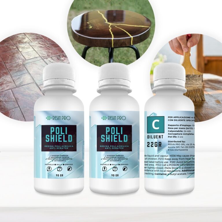 POLISHIELD - Kratzfeste zweikomponentige Polyurethan-Lackfarbe - Komplettes Set Polishield + Verdünner 100 Glanz 122g