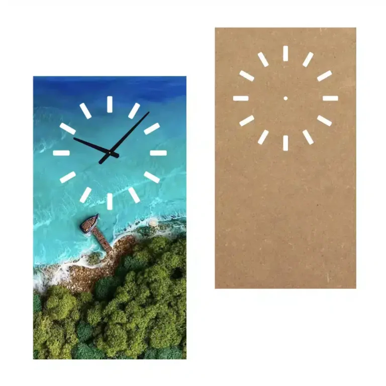 Holzplatte (MDF) für eine personalisierte Wanduhr, 50 x 28 cm