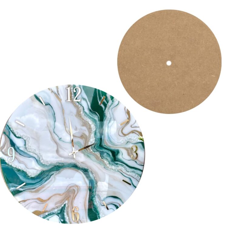 D. 40 cm Rundes MDF-Holzpanel für eine Wanduhr aus Harz 