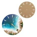 D. 40 cm Rundes MDF-Holzpanel für eine Wanduhr aus Harz 