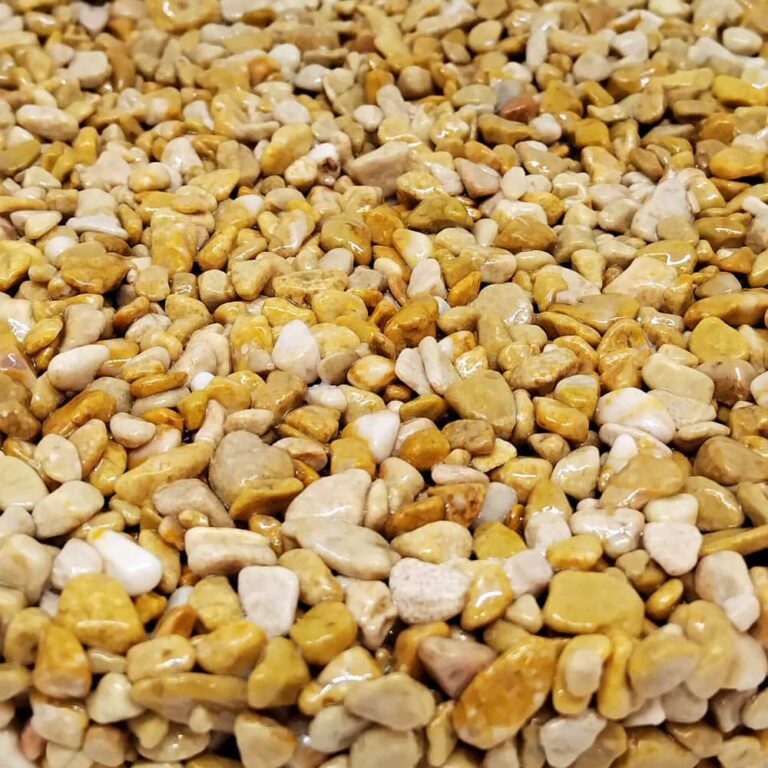 Kies für Drainageböden - 25 kg Sack - Ideal für Außenbereiche - Gelber Marmor Typ Mori