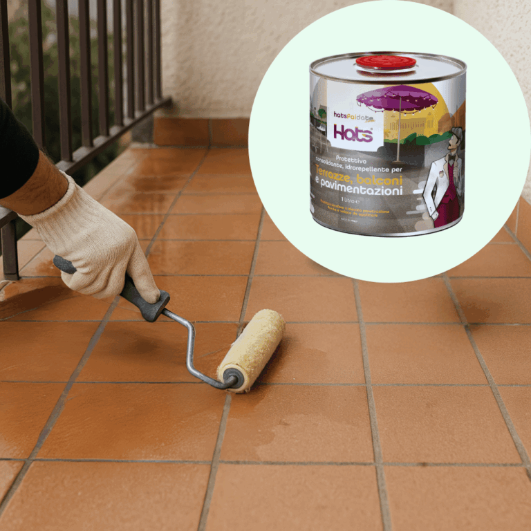 Schützende, festigende, wasserabweisende Beschichtung für Terrassen und Balkone.