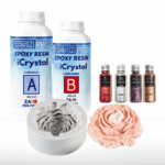 Kit Kristallharz mit Blüteneffekt – iCrystal + Sahara-Pigment + Form