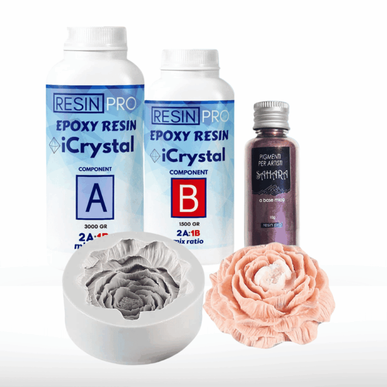Kit Kristallharz mit Blüteneffekt – iCrystal + Sahara-Pigment + Form - Kit + Violett